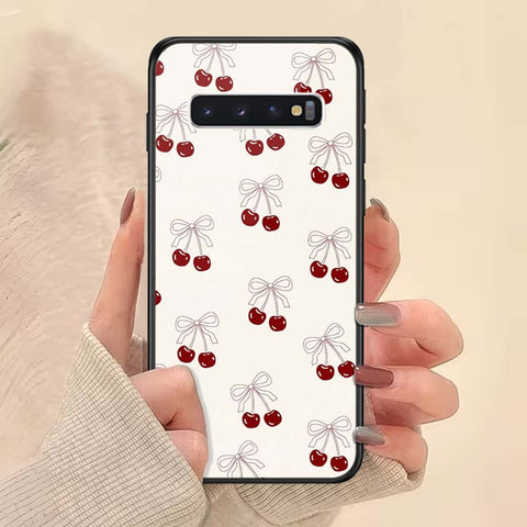 Samsung Galaxy S10 Cover - ONation Bow Series - HQ Ultra Shine Premium Infinity Glass Soft Silicon Borders Case