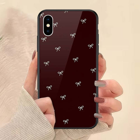 iPhone XS / X - ONation Bow Series - HQ Ultra Shine Premium Infinity Glass Soft Silicon Borders Case
