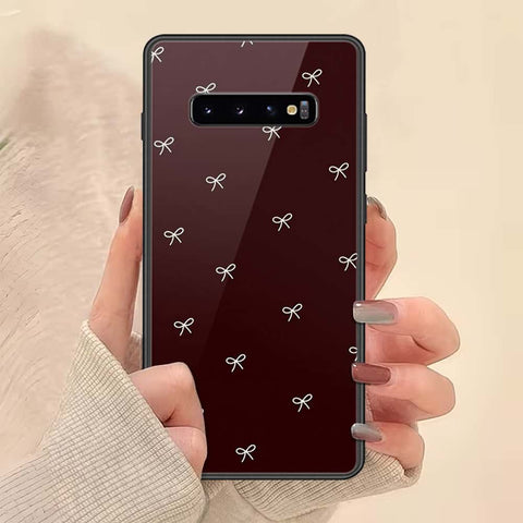 Samsung Galaxy S10 Plus Cover - ONation Bow Series - HQ Ultra Shine Premium Infinity Glass Soft Silicon Borders Case