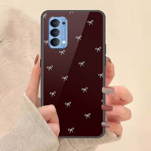 Oppo Reno 4 Cover - ONation Bow Series - HQ Ultra Shine Premium Infinity Glass Soft Silicon Borders Case