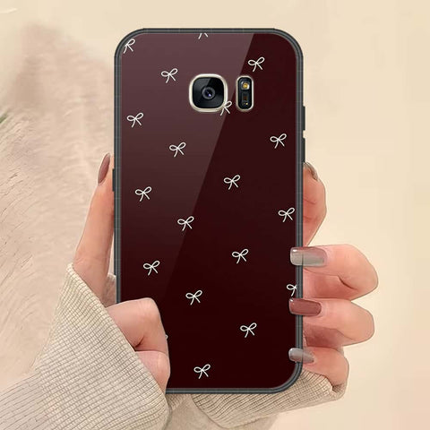 Samsung Galaxy S7 Cover - ONation Bow Series - HQ Ultra Shine Premium Infinity Glass Soft Silicon Borders Case