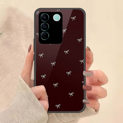 Vivo V27e Cover - ONation Bow Series - HQ Ultra Shine Premium Infinity Glass Soft Silicon Borders Case
