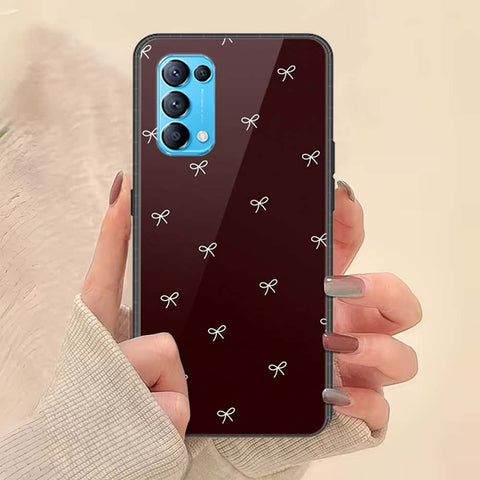 Oppo Reno 5 4G Cover - ONation Bow Series - HQ Ultra Shine Premium Infinity Glass Soft Silicon Borders Case