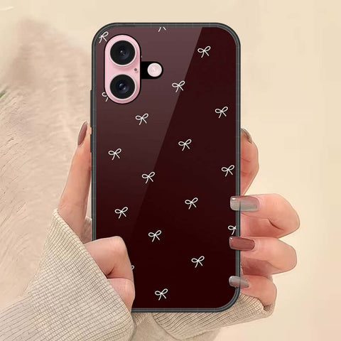 iPhone 16 Plus - ONation Bow Series - HQ Ultra Shine Premium Infinity Glass Soft Silicon Borders Case