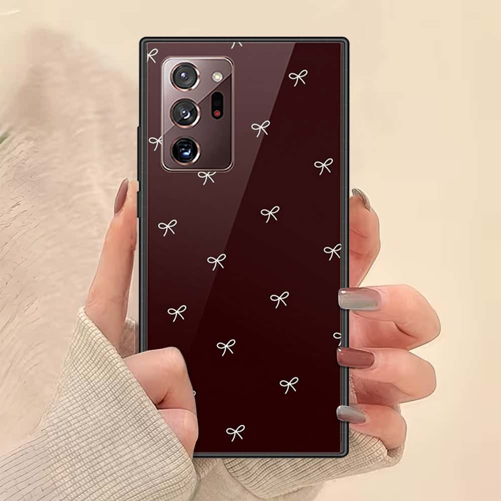 Samsung Galaxy Note 20 Ultra Cover - ONation Bow Series - HQ Ultra Shine Premium Infinity Glass Soft Silicon Borders Case (Fast Delivery)