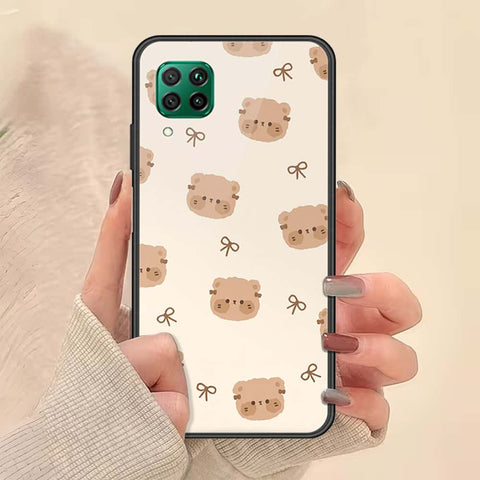 Huawei Nova 6 SE Cover - ONation Bow Series - HQ Ultra Shine Premium Infinity Glass Soft Silicon Borders Case