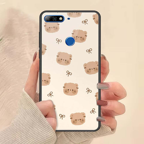 Huawei Honor 7C Cover - ONation Bow Series - HQ Ultra Shine Premium Infinity Glass Soft Silicon Borders Case