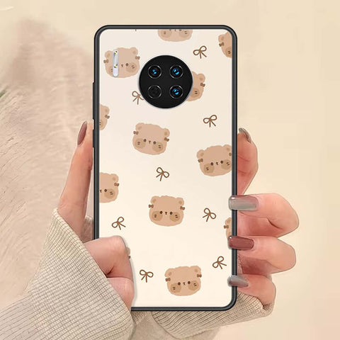 Huawei Mate 30 Cover - ONation Bow Series - HQ Ultra Shine Premium Infinity Glass Soft Silicon Borders Case