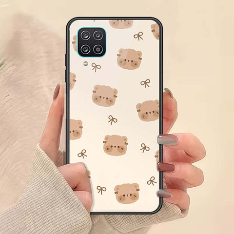 Samsung Galaxy A12 Cover - ONation Bow Series - HQ Ultra Shine Premium Infinity Glass Soft Silicon Borders Case