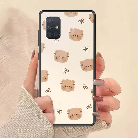 Samsung Galaxy A71 Cover - ONation Bow Series - HQ Ultra Shine Premium Infinity Glass Soft Silicon Borders Case