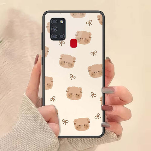 Samsung Galaxy A21s Cover - ONation Bow Series - HQ Ultra Shine Premium Infinity Glass Soft Silicon Borders Case