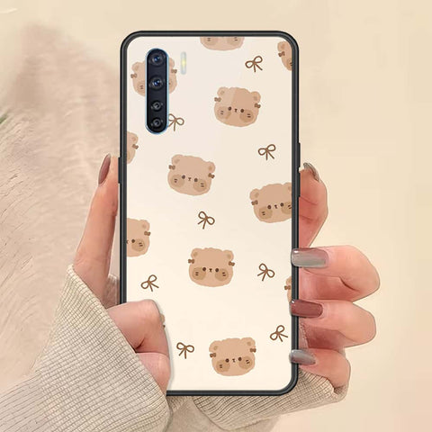 Oppo F15 Cover - ONation Bow Series - HQ Ultra Shine Premium Infinity Glass Soft Silicon Borders Case