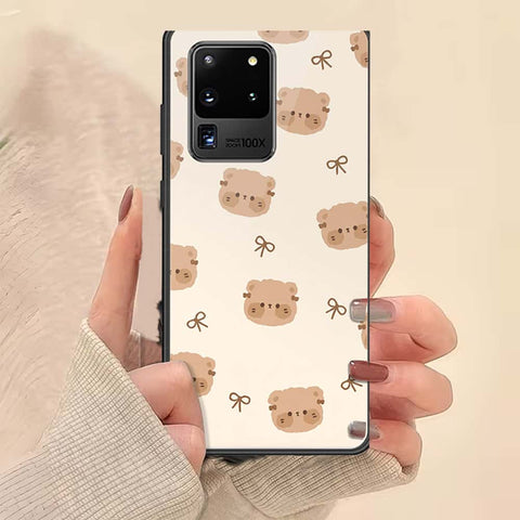 Samsung Galaxy S20 Ultra Cover - ONation Bow Series - HQ Ultra Shine Premium Infinity Glass Soft Silicon Borders Case