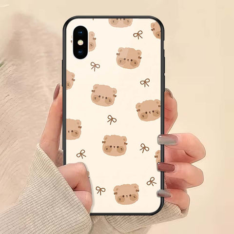 iPhone XS / X - ONation Bow Series - HQ Ultra Shine Premium Infinity Glass Soft Silicon Borders Case