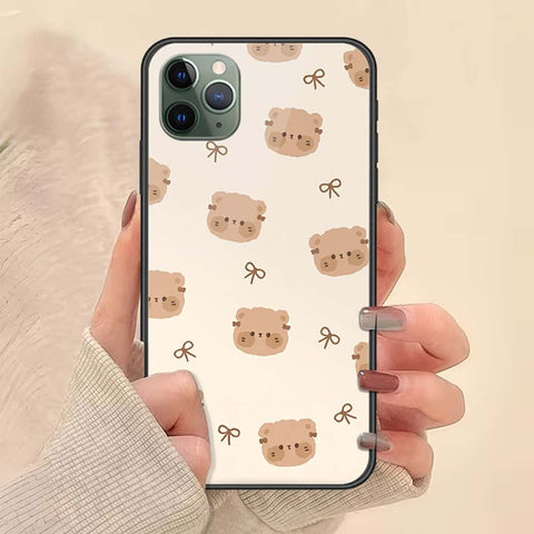iPhone 11 Pro Max - ONation Bow Series - HQ Ultra Shine Premium Infinity Glass Soft Silicon Borders Case