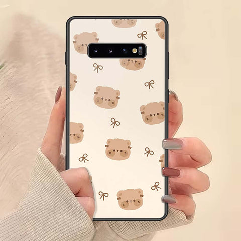 Samsung Galaxy S10 Plus Cover - ONation Bow Series - HQ Ultra Shine Premium Infinity Glass Soft Silicon Borders Case