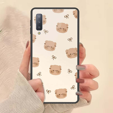 Samsung Galaxy A7 2018 Cover - ONation Bow Series - HQ Ultra Shine Premium Infinity Glass Soft Silicon Borders Case