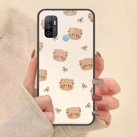 Oppo A53 Cover - ONation Bow Series - HQ Ultra Shine Premium Infinity Glass Soft Silicon Borders Case