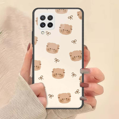 Samsung Galaxy A22 Cover - ONation Bow Series - HQ Ultra Shine Premium Infinity Glass Soft Silicon Borders Case