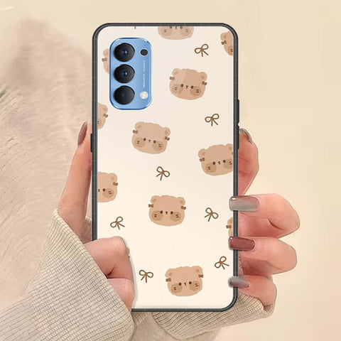Oppo Reno 4 Cover - ONation Bow Series - HQ Ultra Shine Premium Infinity Glass Soft Silicon Borders Case