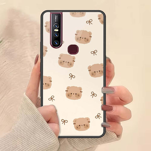 Vivo V15 Cover - ONation Bow Series - HQ Ultra Shine Premium Infinity Glass Soft Silicon Borders Case
