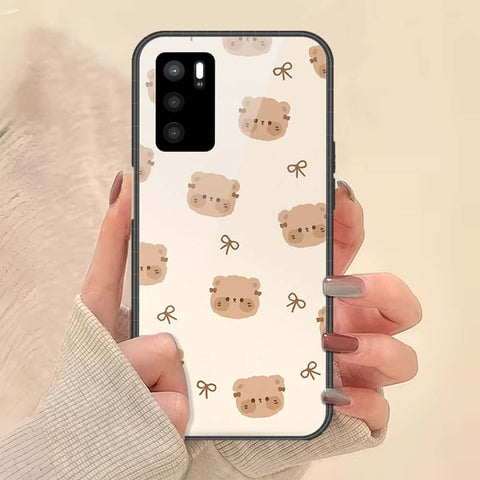 Oppo A16 Cover - ONation Bow Series - HQ Ultra Shine Premium Infinity Glass Soft Silicon Borders Case
