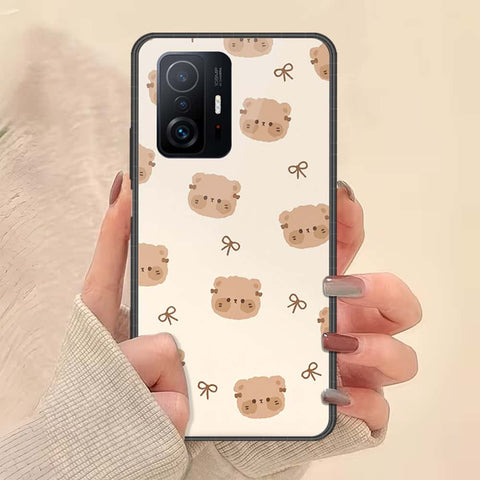 Xiaomi 11T Pro Cover - ONation Bow Series - HQ Ultra Shine Premium Infinity Glass Soft Silicon Borders Case