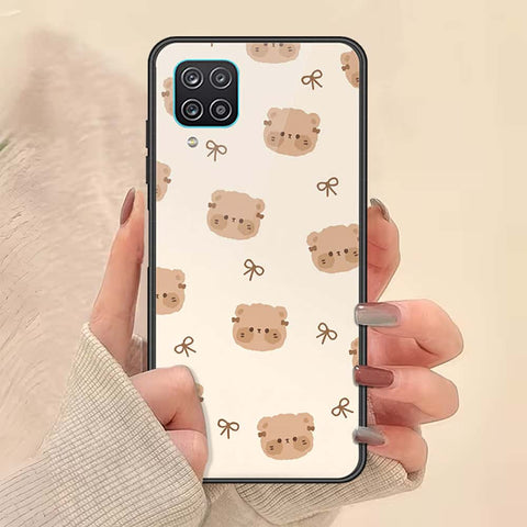 Samsung Galaxy A12 Nacho Cover - ONation Bow Series - HQ Ultra Shine Premium Infinity Glass Soft Silicon Borders Case