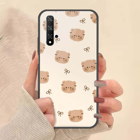 Honor 20 Cover - ONation Bow Series - HQ Ultra Shine Premium Infinity Glass Soft Silicon Borders Case