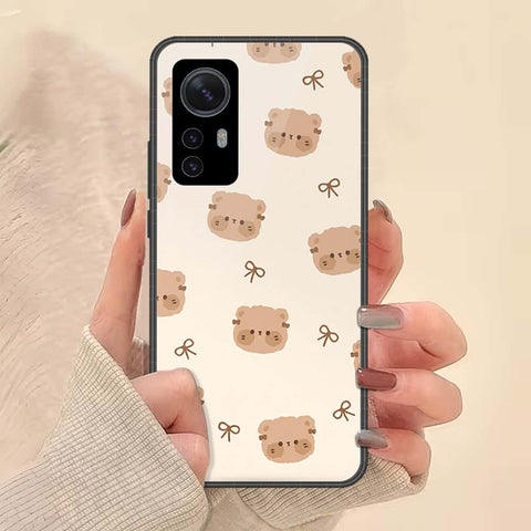 Xiaomi 12 Cover - ONation Bow Series - HQ Ultra Shine Premium Infinity Glass Soft Silicon Borders Case