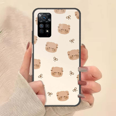 Xiaomi Redmi Note 11 Cover - ONation Bow Series - HQ Ultra Shine Premium Infinity Glass Soft Silicon Borders Case