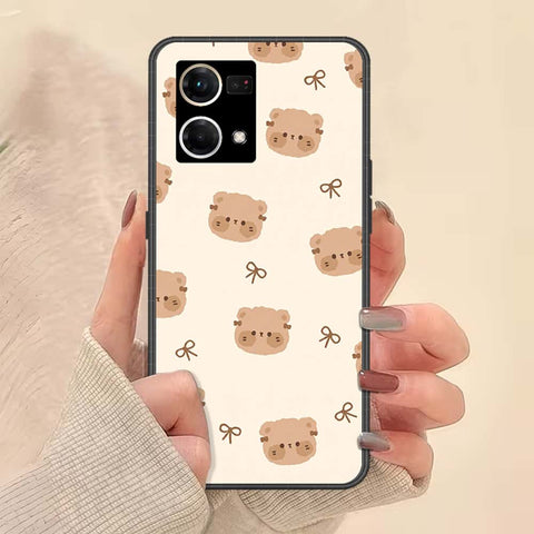 Oppo Reno 7 4G Cover - ONation Bow Series - HQ Ultra Shine Premium Infinity Glass Soft Silicon Borders Case