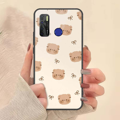 Tecno Camon 15 Cover - ONation Bow Series - HQ Ultra Shine Premium Infinity Glass Soft Silicon Borders Case