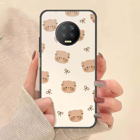 Infinix Note 7 Cover - ONation Bow Series - HQ Ultra Shine Premium Infinity Glass Soft Silicon Borders Case