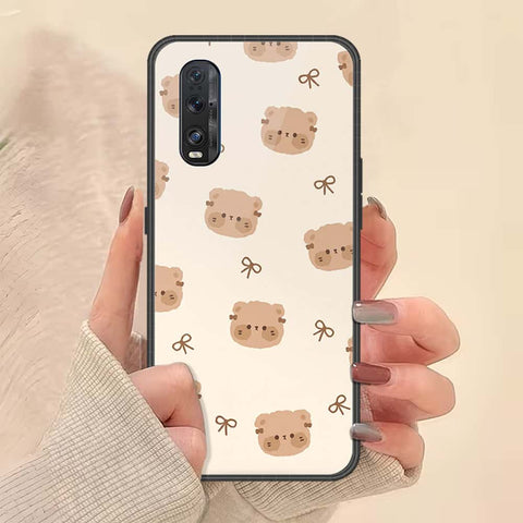 Oppo Find X2 Cover - ONation Bow Series - HQ Ultra Shine Premium Infinity Glass Soft Silicon Borders Case