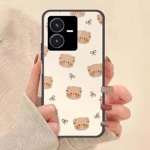 Vivo Y22s Cover - ONation Bow Series - HQ Ultra Shine Premium Infinity Glass Soft Silicon Borders Case