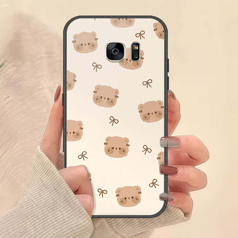 Samsung Galaxy S7 Cover - ONation Bow Series - HQ Ultra Shine Premium Infinity Glass Soft Silicon Borders Case