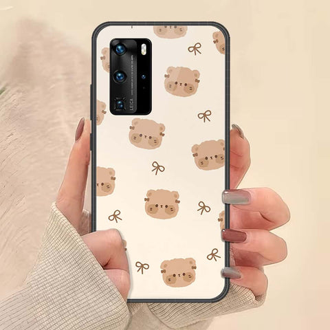 Huawei P40 Pro Cover - ONation Bow Series - HQ Ultra Shine Premium Infinity Glass Soft Silicon Borders Case