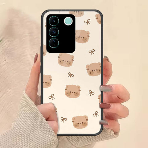 Vivo V27e Cover - ONation Bow Series - HQ Ultra Shine Premium Infinity Glass Soft Silicon Borders Case