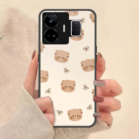 Realme GT3 Cover - ONation Bow Series - HQ Ultra Shine Premium Infinity Glass Soft Silicon Borders Case