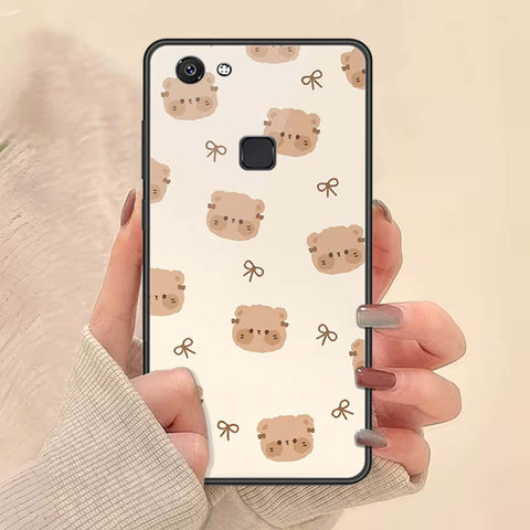 Vivo V7 Cover - ONation Bow Series - HQ Ultra Shine Premium Infinity Glass Soft Silicon Borders Case