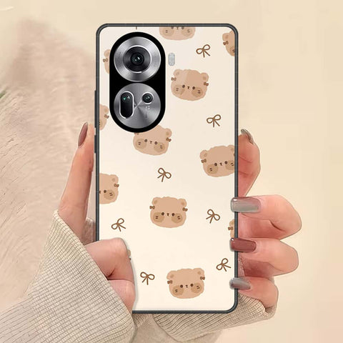 Oppo Reno 11 5G Cover - ONation Bow Series - HQ Ultra Shine Premium Infinity Glass Soft Silicon Borders Case