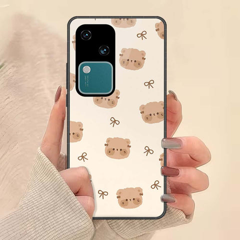 Vivo V30 Cover - ONation Bow Series - HQ Ultra Shine Premium Infinity Glass Soft Silicon Borders Case