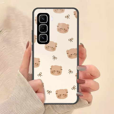 Infinix Hot 60 Pro Cover - ONation Bow Series - HQ Ultra Shine Premium Infinity Glass Soft Silicon Borders Case