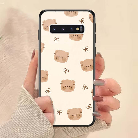 Samsung Galaxy S10 Cover - ONation Bow Series - HQ Ultra Shine Premium Infinity Glass Soft Silicon Borders Case