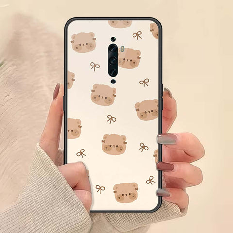 Oppo Reno 2F Cover - ONation Bow Series - HQ Ultra Shine Premium Infinity Glass Soft Silicon Borders Case