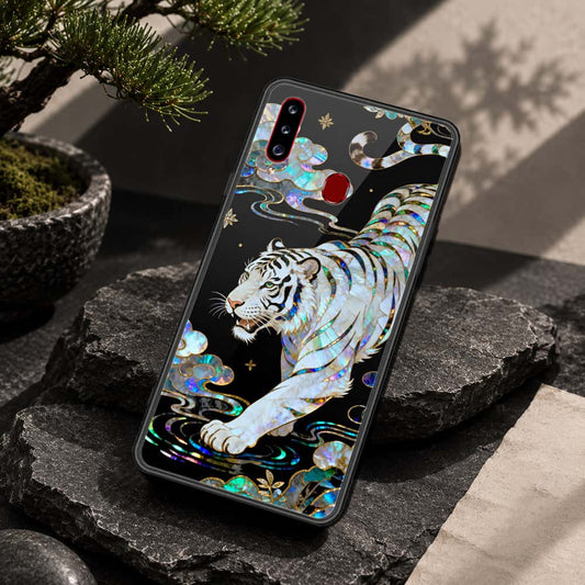 Samsung Galaxy A20s Cover - Pearl Dynasty Series - HQ Ultra Shine Premium Infinity Glass Soft Silicon Borders Case