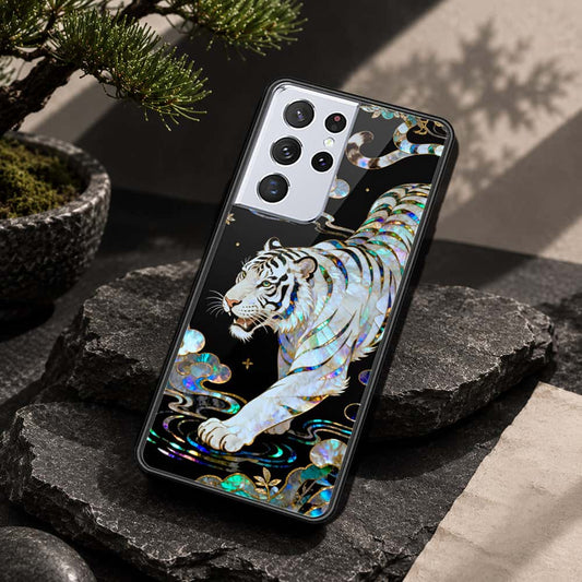 Samsung Galaxy S21 Ultra 5G Cover - Pearl Dynasty Series - HQ Ultra Shine Premium Infinity Glass Soft Silicon Borders Case