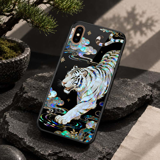 iPhone XS Max - Pearl Dynasty Series - HQ Ultra Shine Premium Infinity Glass Soft Silicon Borders Case