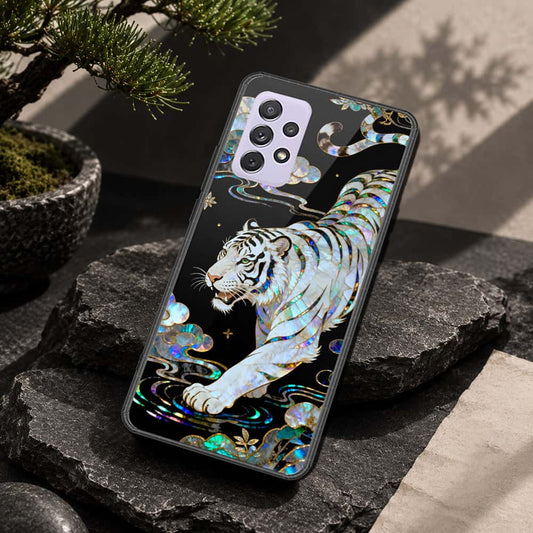 Samsung Galaxy A72 Cover - Pearl Dynasty Series - HQ Ultra Shine Premium Infinity Glass Soft Silicon Borders Case
